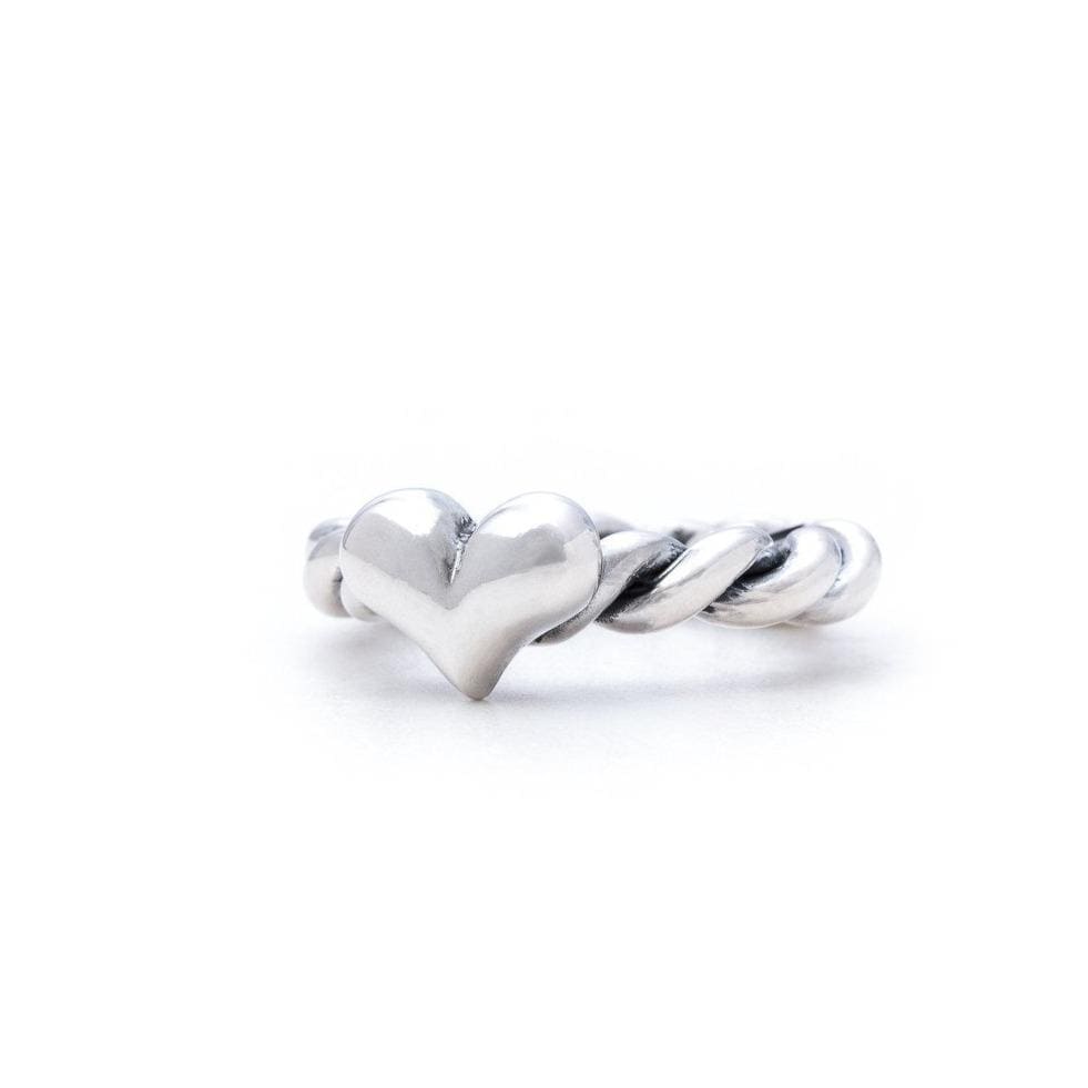 Bloodline Design Womens Rings Twisted Rope Band with Bloodline Heart