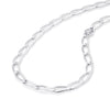 Long Figaro Link Chain Necklace in  Sterling Silver, 6.5mm